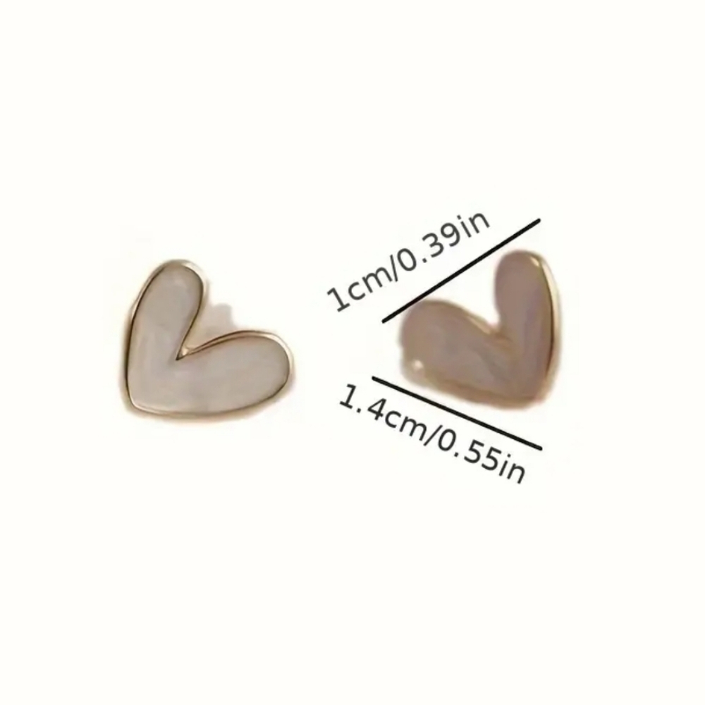White Heart Earrings - Picture 4 of 7